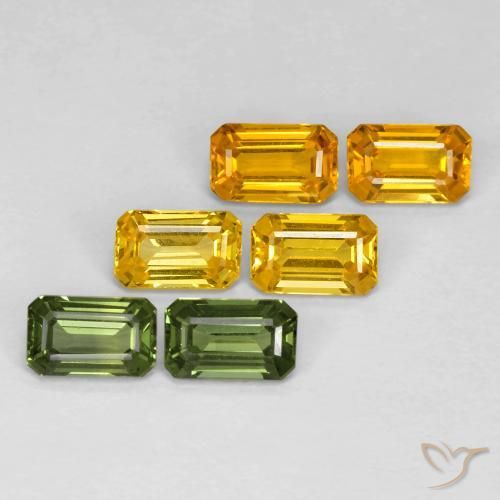 Gemas de Zafiro Multicolor natural de 2.60 ct, Corte Octágono / Esmeralda, VVS