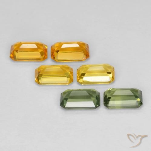 Gemas de Zafiro Multicolor natural de 2.60 ct, Corte Octágono / Esmeralda, VVS