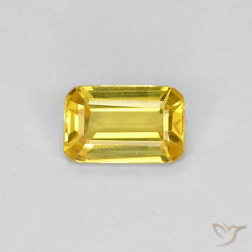 0.34ct Natural Dorado amarillento Zafiro, corte esmeralda, VVS-VS