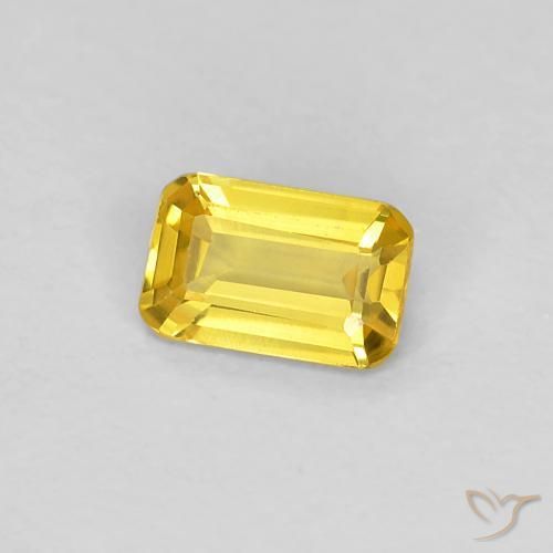 Zafiro Dorado amarillento natural de 0.34 ct, Corte Octágono / Esmeralda, VVS-VS