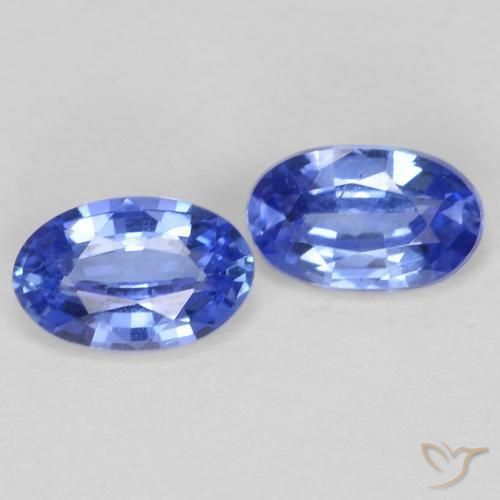Gemas de Zafiro Azul pastel natural de 0.55 ct, Ovalada, VS