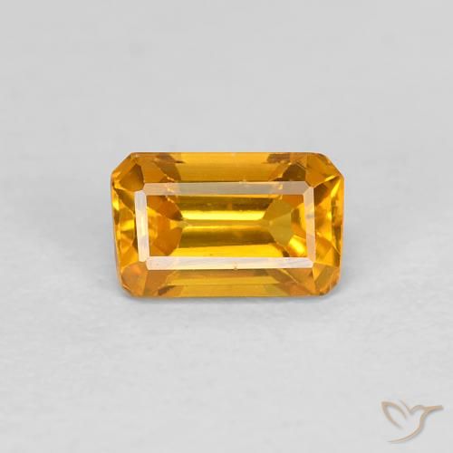 Zafiro dorado natural de 0,50 ct, corte esmeralda, VVS