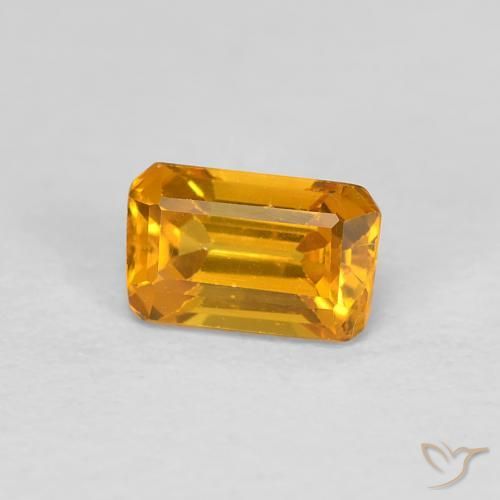Zafiro dorado natural de 0,50 ct, corte esmeralda, VVS