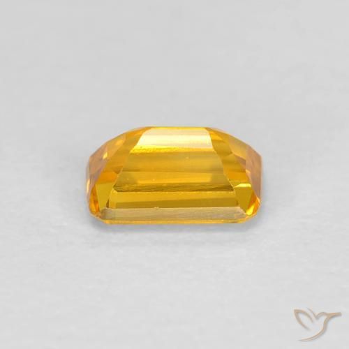 Zafiro dorado natural de 0,50 ct, corte esmeralda, VVS