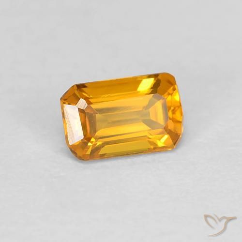 Zafiro Dorado oscuro natural de 0.37 ct, Corte Octágono / Esmeralda, VVS