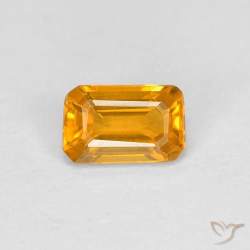 0.38ct Natural Dorado-naranja medio Zafiro, corte esmeralda, VVS