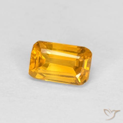 Zafiro Dorado naranja natural de 0.42 ct, Corte Octágono / Esmeralda, VVS