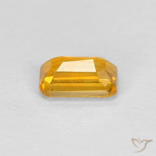 Zafiro Dorado naranja natural de 0.42 ct, Corte Octágono / Esmeralda, VVS