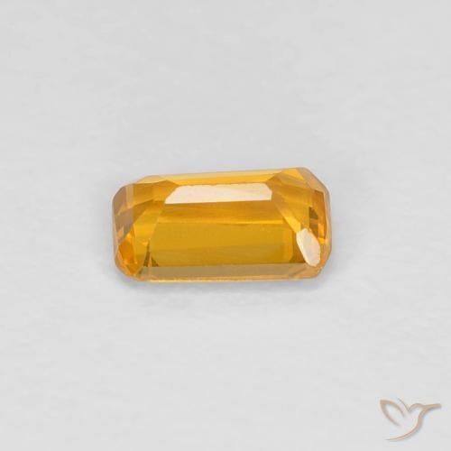 Zafiro Dorado-naranja medio natural de 0.36 ct, Corte Octágono / Esmeralda, VVS