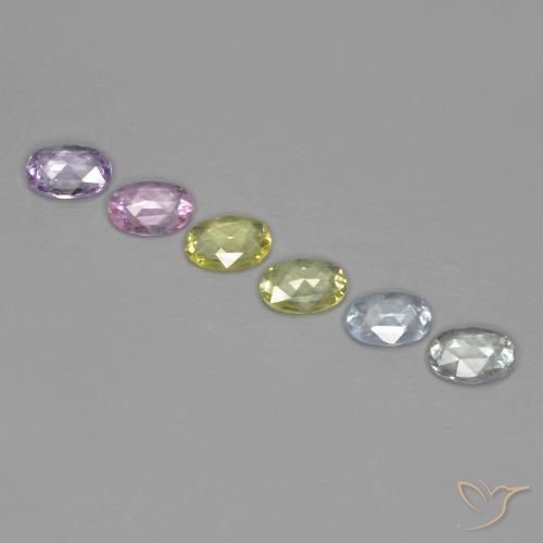 Gemas de Zafiro Multicolor natural de 2.64 ct, Ovalada, VS
