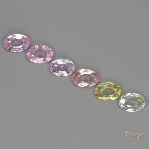 Gemas de Zafiro Multicolor natural de 2.50 ct, Ovalada, VS