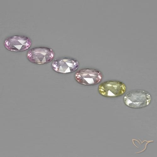 Gemas de Zafiro Multicolor natural de 2.50 ct, Ovalada, VS