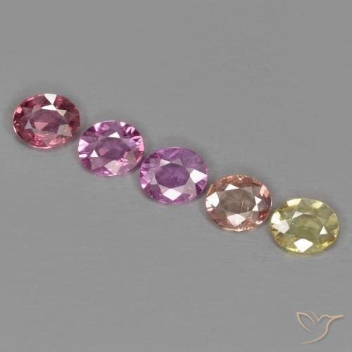 Gemas de Zafiro Multicolor natural de 2.44 ct, Ovalada, VS