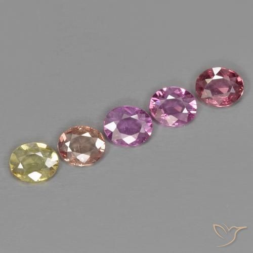 Gemas de Zafiro Multicolor natural de 2.44 ct, Ovalada, VS