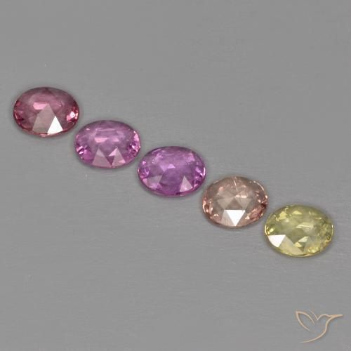 Gemas de Zafiro Multicolor natural de 2.44 ct, Ovalada, VS