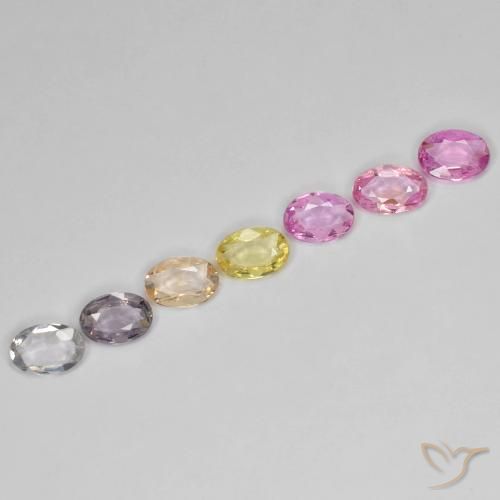 Gemas de Zafiro Multicolor natural de 2.60 ct, Ovalada, VS