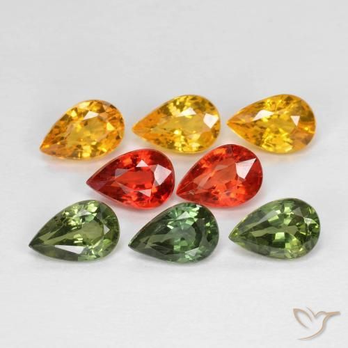 4.75ctw Natural Multicolor Zafiro, En forma de pera, VS