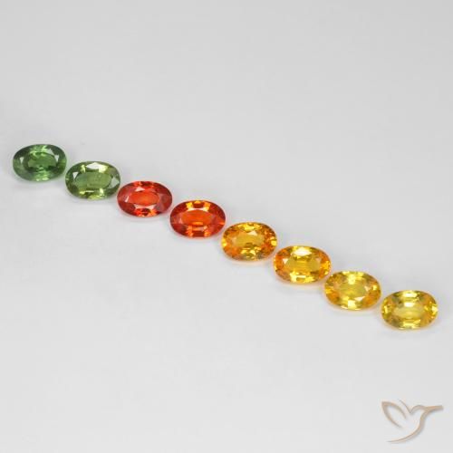 Gemas de Zafiro Multicolor natural de 4.66 ct, Ovalada, VS