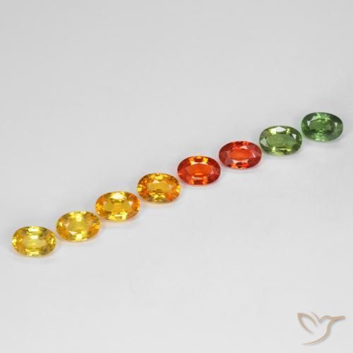 Gemas de Zafiro Multicolor natural de 4.66 ct, Ovalada, VS