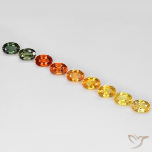 Gemas de Zafiro Multicolor natural de 5.84 ct, Ovalada, VS