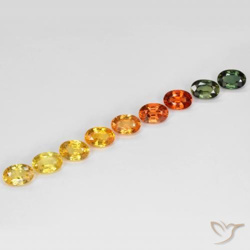 Gemas de Zafiro Multicolor natural de 5.84 ct, Ovalada, VS