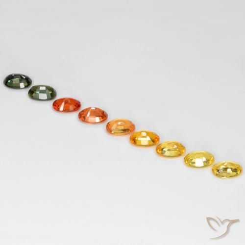 Gemas de Zafiro Multicolor natural de 5.84 ct, Ovalada, VS