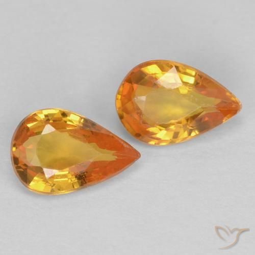 Gemas de Zafiro Oro natural de 0.90 ct, En forma de pera, VS
