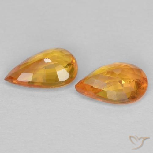 Gemas de Zafiro Oro natural de 0.90 ct, En forma de pera, VS