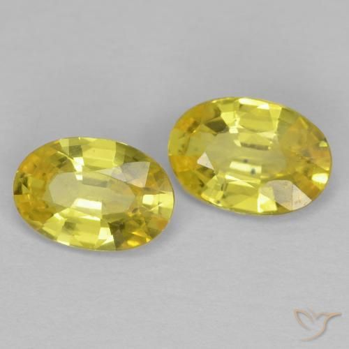 Gemas de Zafiro Amarillo claro natural de 1.01 ct, Ovalada, VVS