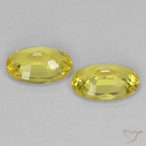 Gemas de Zafiro Amarillo claro natural de 1.01 ct, Ovalada, VVS