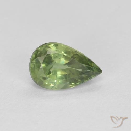 0.64ct Natural Verde bosque Zafiro, En forma de pera, VS