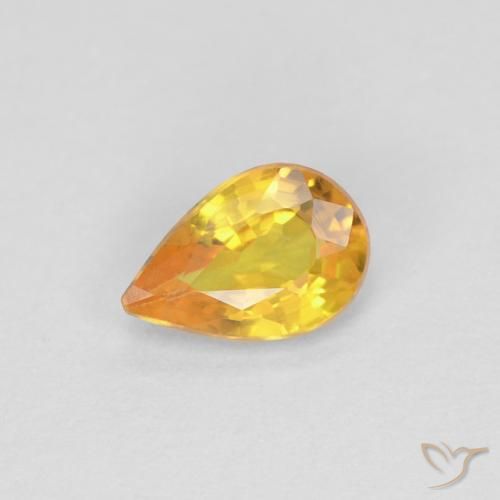 0.45ct Natural Dorado Zafiro, En forma de pera, VS