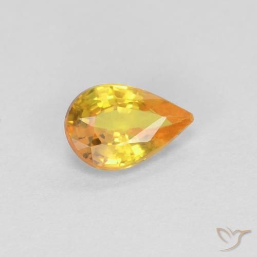 Zafiro Dorado natural de 0.45 ct, En forma de pera, VS