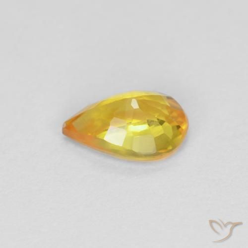 Zafiro Dorado natural de 0.45 ct, En forma de pera, VS