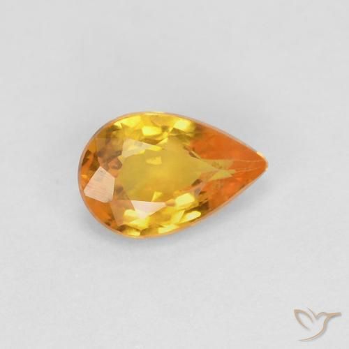 Zafiro Oro natural de 0.53 ct, En forma de pera, VVS-VS