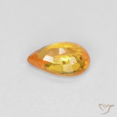 Zafiro Oro natural de 0.53 ct, En forma de pera, VVS-VS