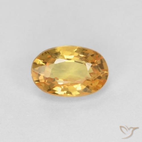 0.70ct Natural Naranja dorado intenso Zafiro, Ovalada, VS