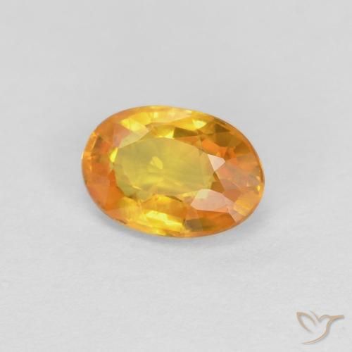Zafiro Naranja albaricoque natural de 0.66 ct, Ovalada, VVS-VS