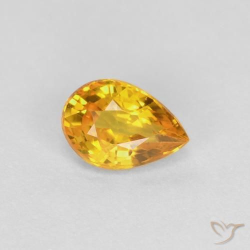 0.53ct Natural Dorado Zafiro, En forma de pera, VVS-VS