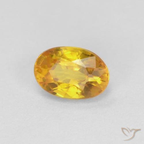 Zafiro Dorado natural de 0.72 ct, Ovalada, VVS-VS