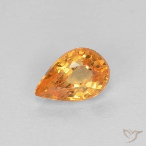 0.56ct Natural Naranja claro Zafiro, En forma de pera, VVS
