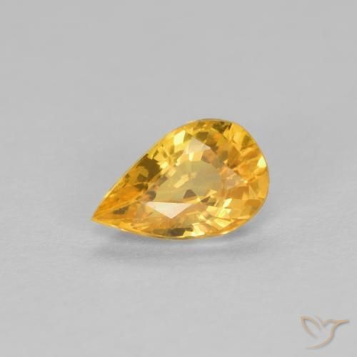0.47ct Natural Dorado Zafiro, En forma de pera, VVS-VS