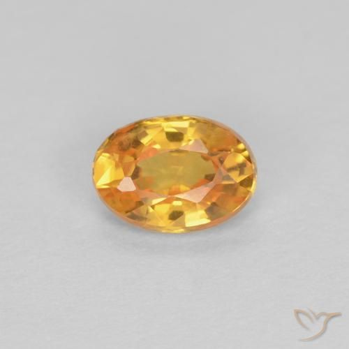 0.44ct Natural Dorado naranja intenso Zafiro, Ovalada, VVS