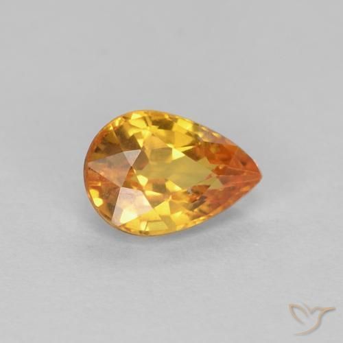Zafiro Oro natural de 0.61 ct, En forma de pera, VVS-VS