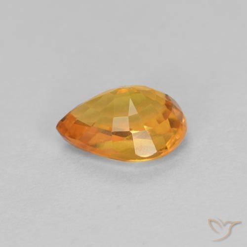 Zafiro Oro natural de 0.61 ct, En forma de pera, VVS-VS