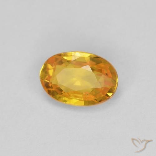 Zafiro Dorado natural de 0.55 ct, Ovalada, VVS-VS