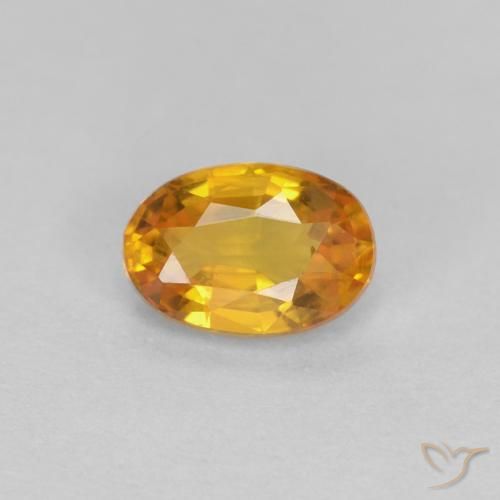 0.56ct Natural Dorado naranja intenso Zafiro, Ovalada, VVS-VS