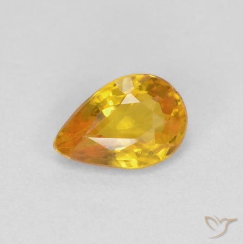 0.48ct Natural Dorado Zafiro, En forma de pera, VVS