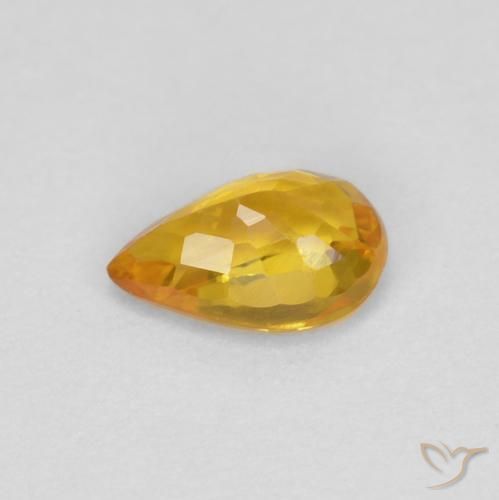 Zafiro Dorado natural de 0.48 ct, En forma de pera, VVS