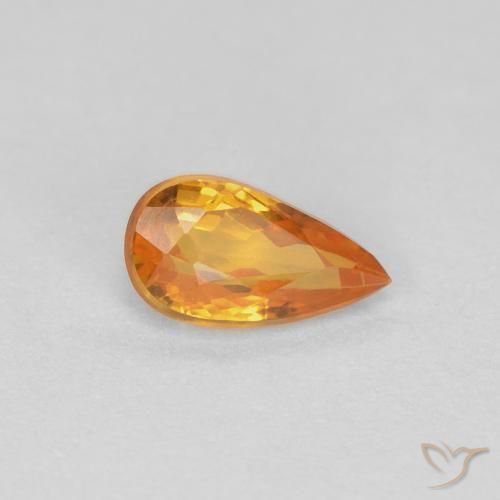 Zafiro Oro natural de 0.36 ct, En forma de pera, VVS